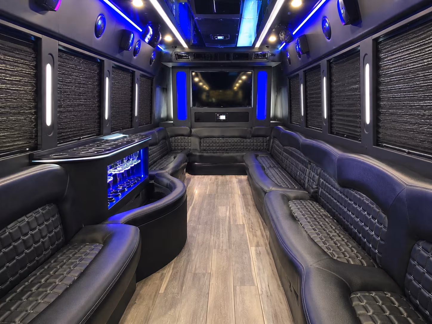 San Bernardino Concert & Music Festival Transportation party bus interior