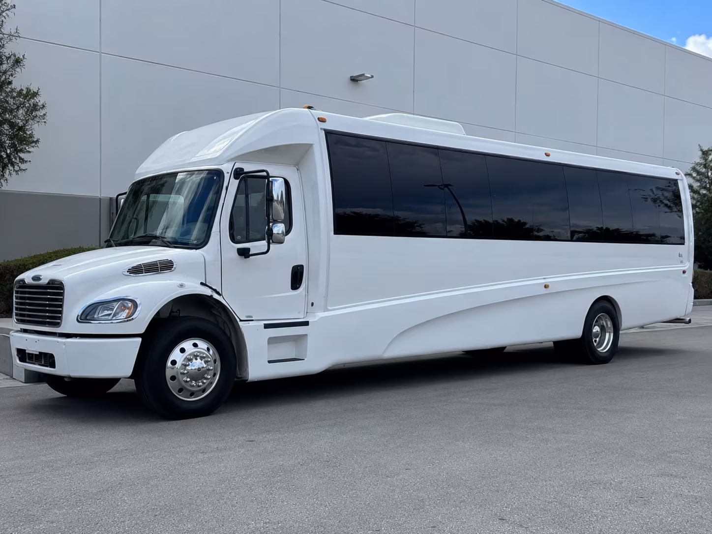 San Bernardino Private Event Transportation party bus exterior