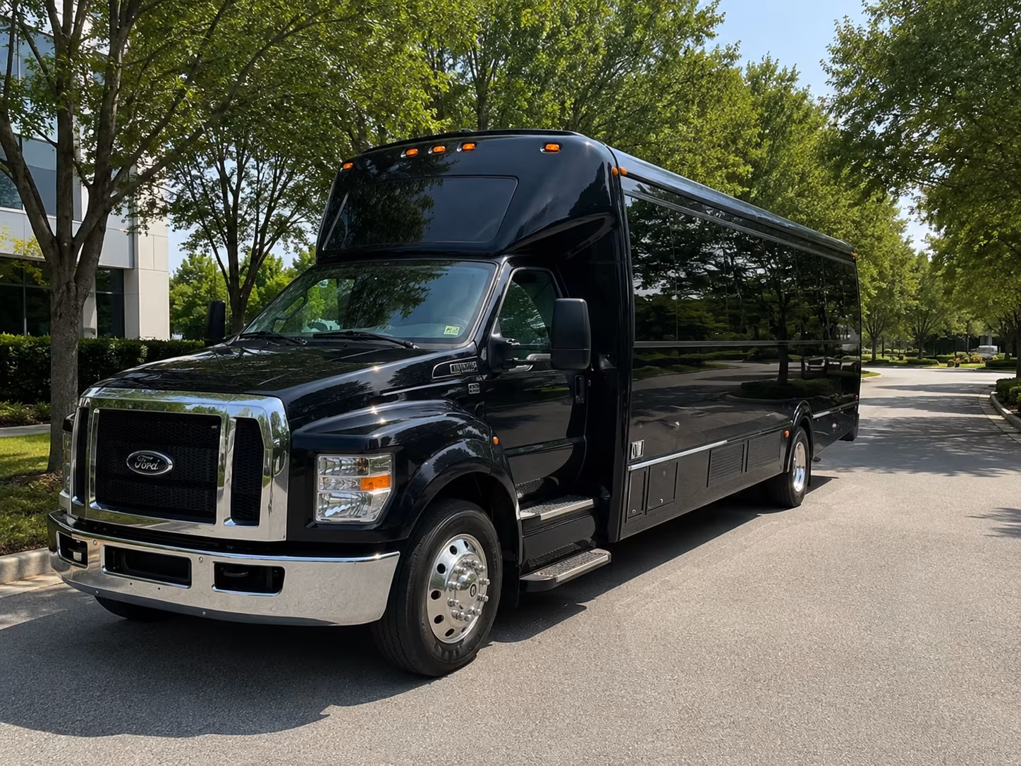 San Bernardino Private Event Transportation party bus exterior