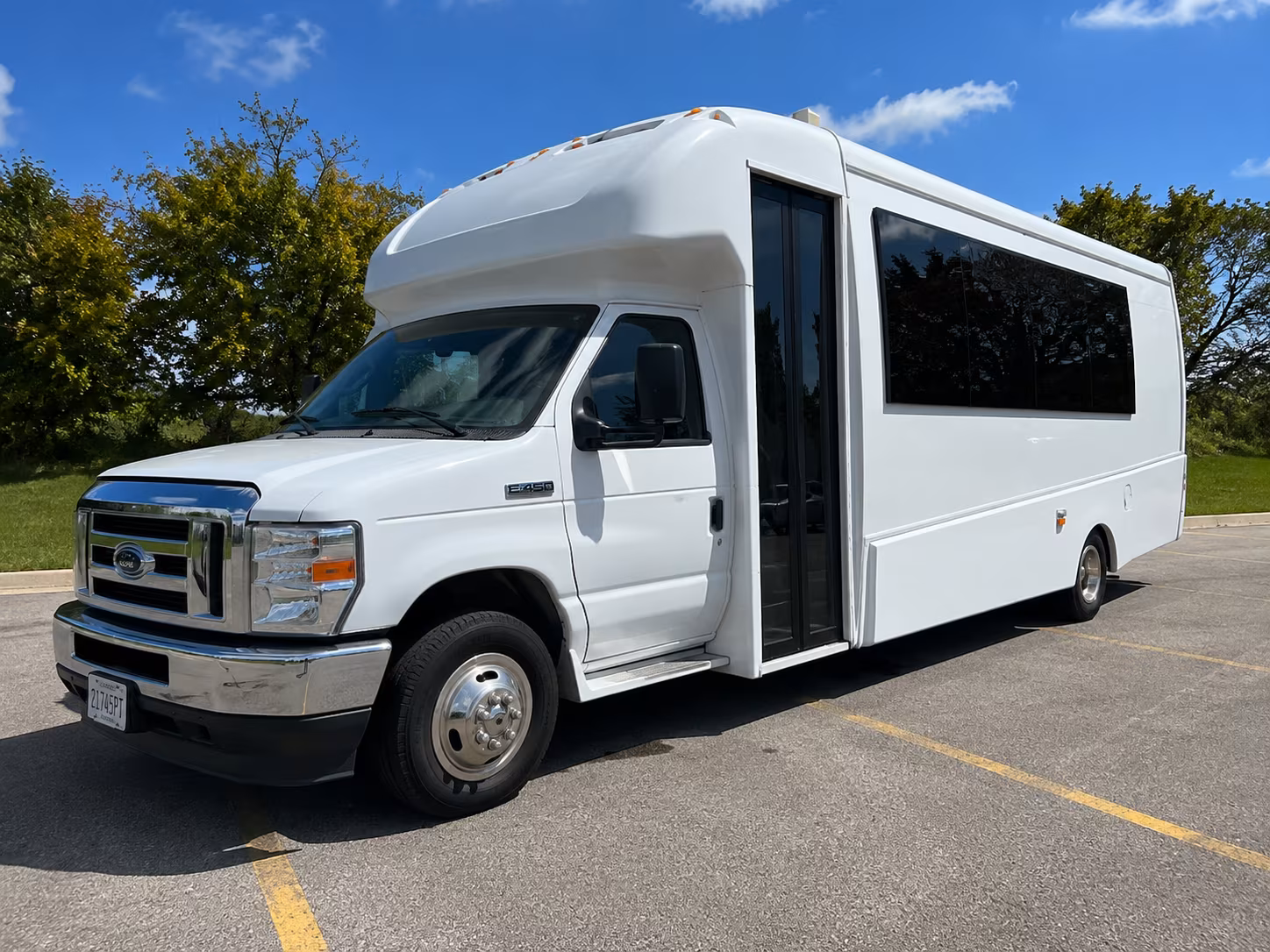 San Bernardino Private Event Transportation party bus exterior