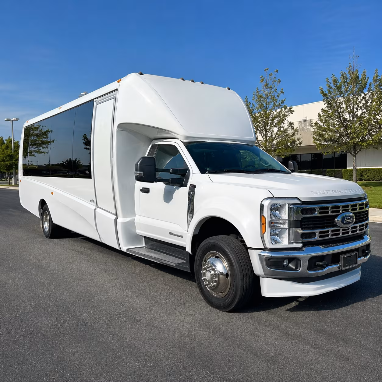 San Bernardino School Event Transportation party bus exterior