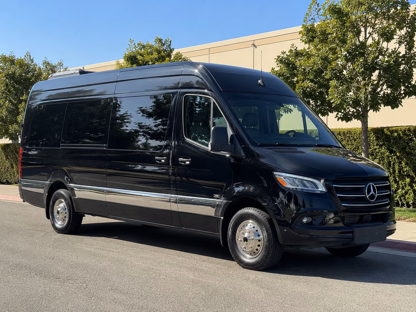 San Bernardino School Event Transportation party bus exterior