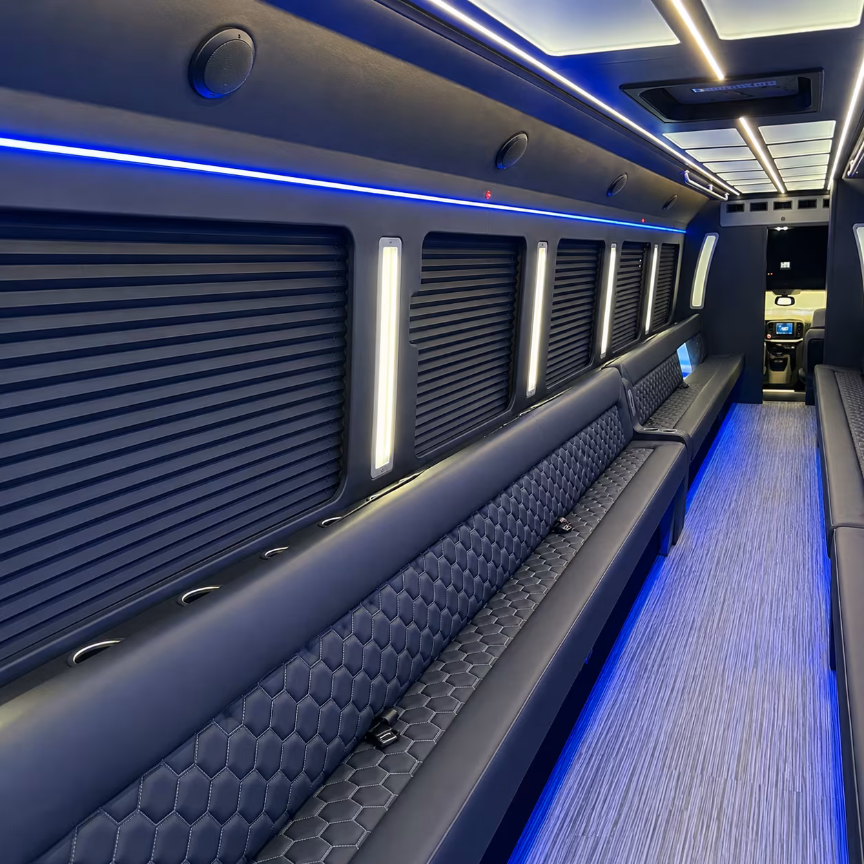 San Bernardino Sporting Event Transportation party bus exterior