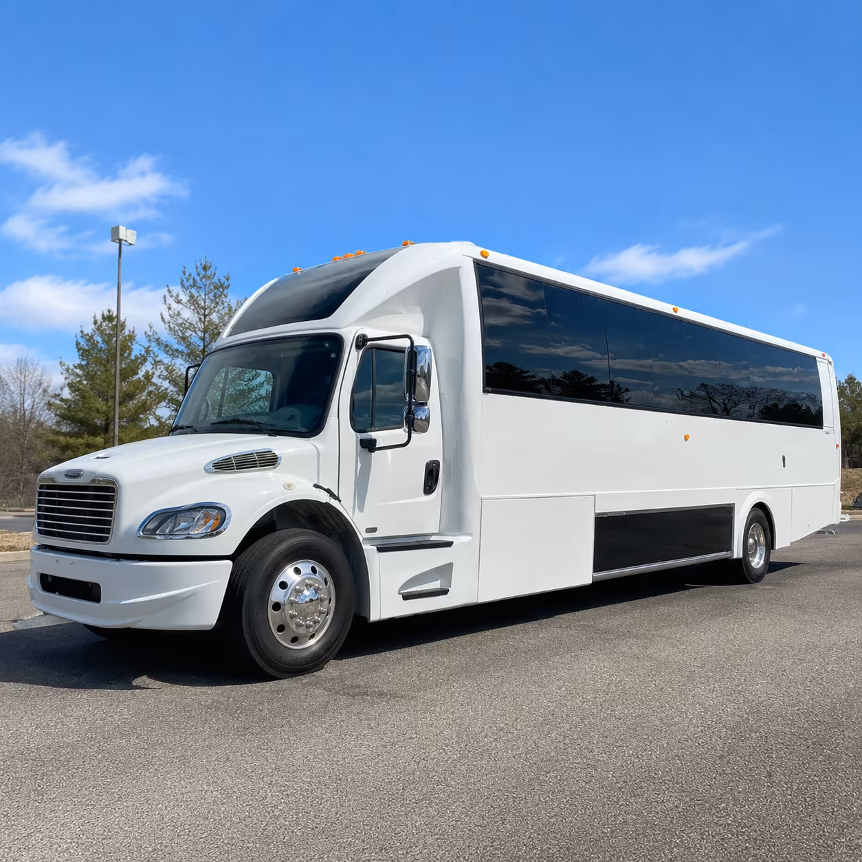 San Bernardino Wedding Transportation party bus exterior