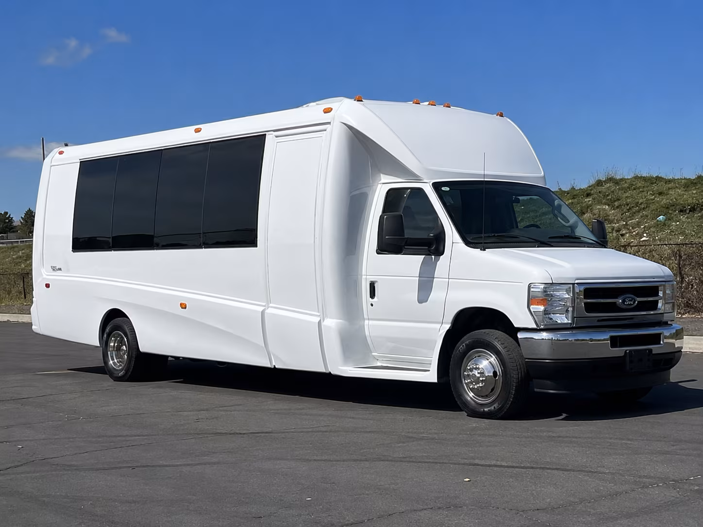 San Bernardino Wedding Transportation party bus exterior