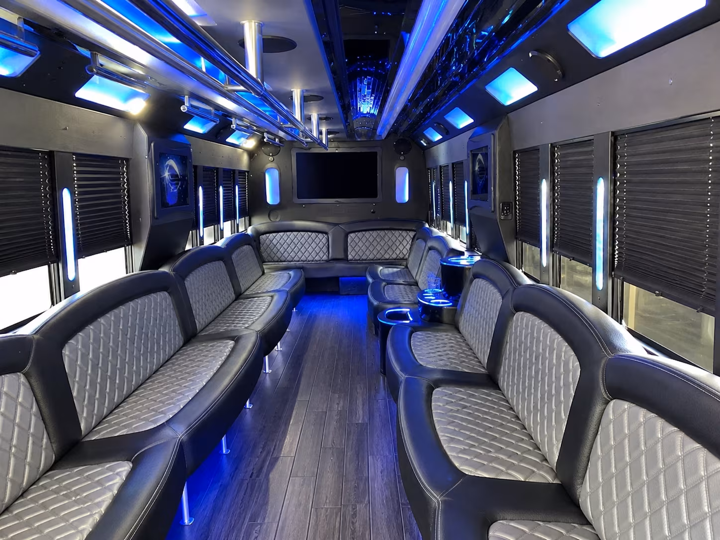 San Bernardino Wedding Transportation party bus exterior