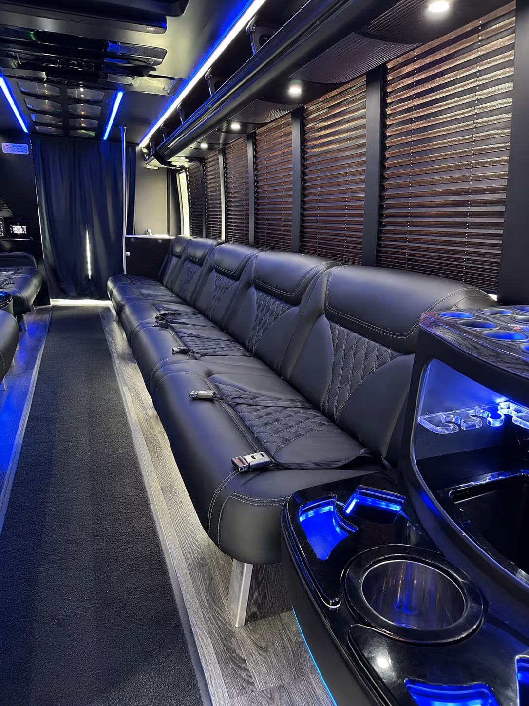 San Bernardino Wedding Transportation onboard seating
