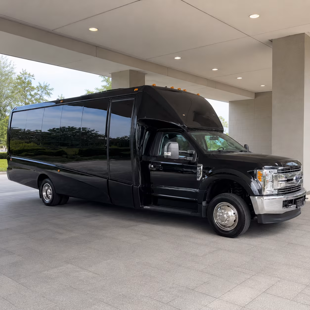 San Bernardino Wedding Transportation party bus exterior