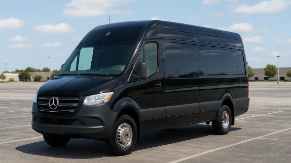 Exterior of Charter Bus Company Chino's 14 Passenger Sprinter Limousine in Chino
