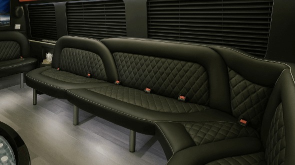 Interior of Charter Bus Company Hesperia's 14 Passenger Sprinter Limousine in Hesperia