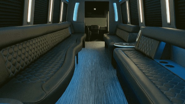 Interior of Charter Bus Company Rialto's 20 Passenger Party Bus in Rialto