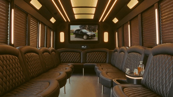 25 passenger party bus interior