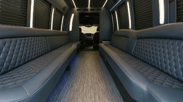 Interior of Charter Bus Company Hesperia's 28 Passenger Party Bus in Hesperia