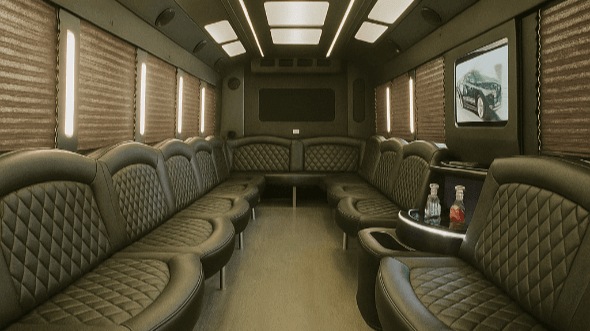 Interior of Charter Bus Company Chino's 30 Passenger Party Bus in Chino