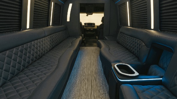 Interior of Charter Bus Company Rialto's 40 Passenger Party Bus in Rialto