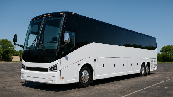 Exterior of Charter Bus Company Chino's 50 Passenger Party Bus in Chino