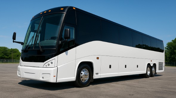 Exterior of San Bernardino Party Bus Company's 50 Passenger Party Bus in San Bernardino