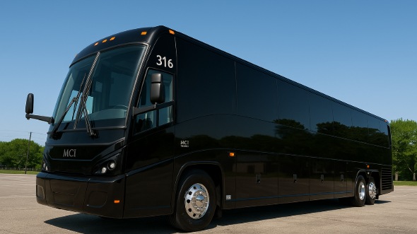 Exterior of Charter Bus Company San Bernardino's 51 Passenger Charter Bus in San Bernardino
