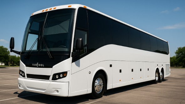 Exterior of Charter Bus Company San Bernardino's 55 Passenger Charter Bus in San Bernardino