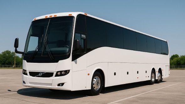 Exterior of Charter Bus Company San Bernardino's 56 Passenger Charter Bus in San Bernardino
