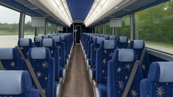 Interior of Charter Bus Company San Bernardino's ADA Charter Bus in San Bernardino
