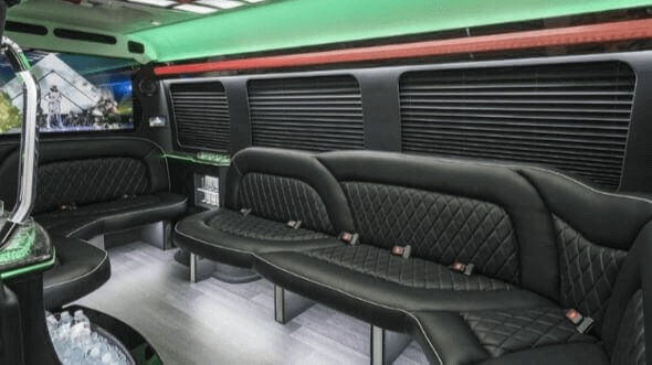 san bernardino 15 passenger party bus interior