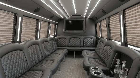 san bernardino 25 passenger party bus interior